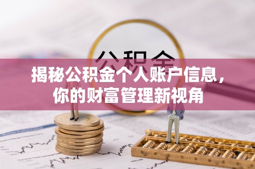崇仁揭秘公积金个人账户信息，你的财富管理新视角